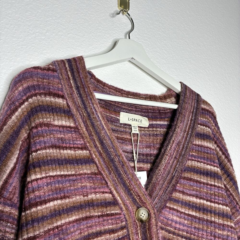 L*Space Demi Mulit Color Striped Cardigan Sweater XS/S NWT - Picture 3 of 10